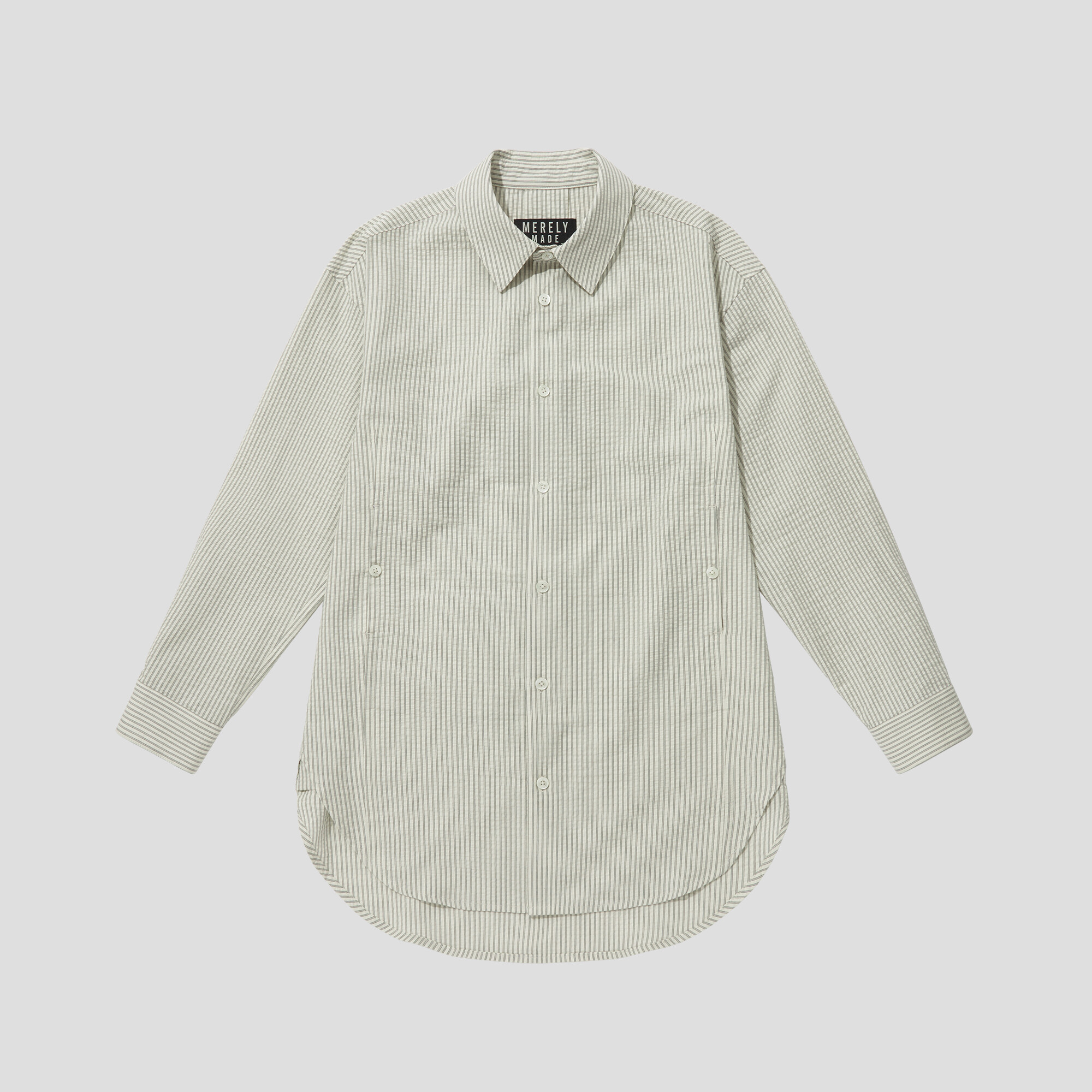 Merely Made Premium Classic Seersucker Stripe Overshirt