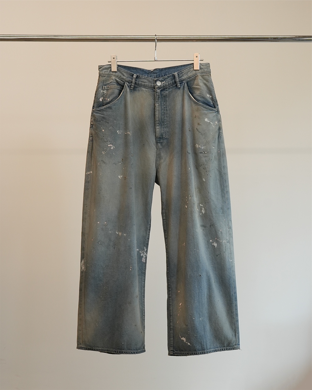 Ancellm Light Oz Wide Straight Denim Pants