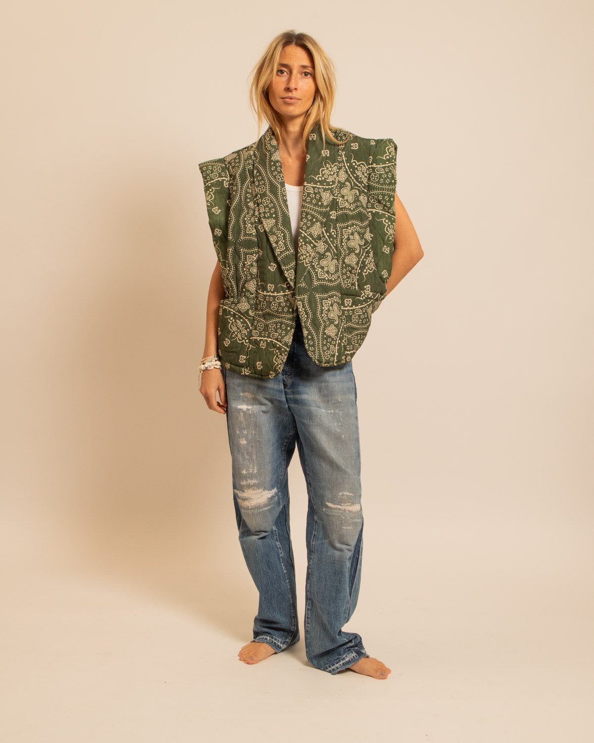 Brooklyn Vest Bandana Khaki