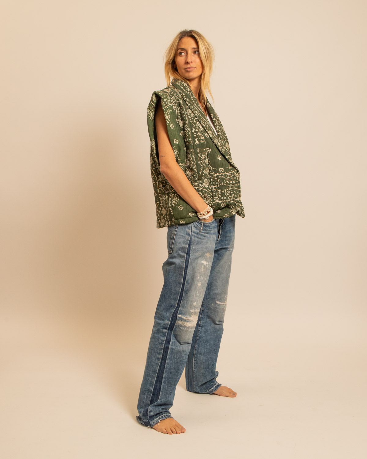 Alternative view of Brooklyn Vest Bandana Khaki