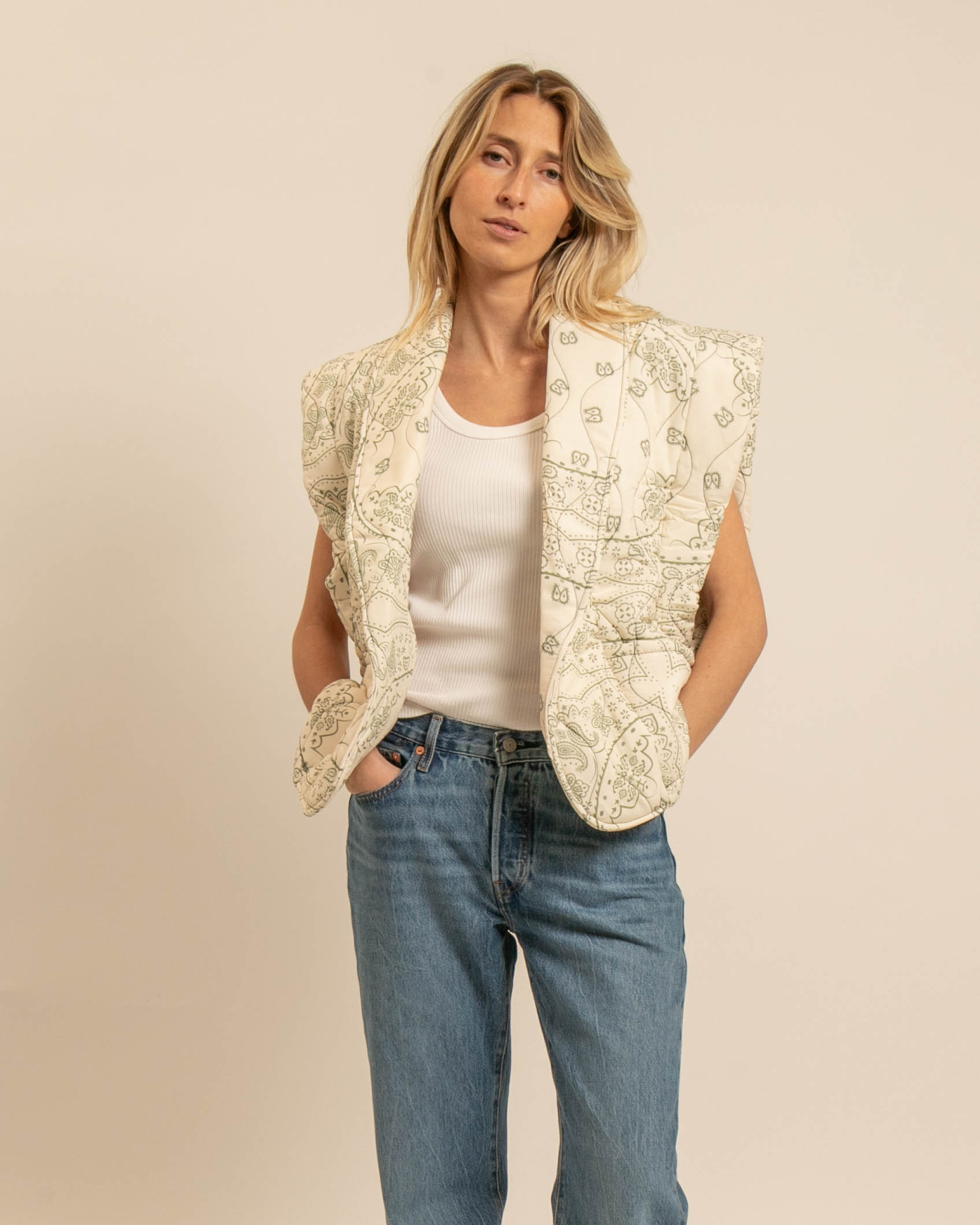 Brooklyn Vest Bandana Cream